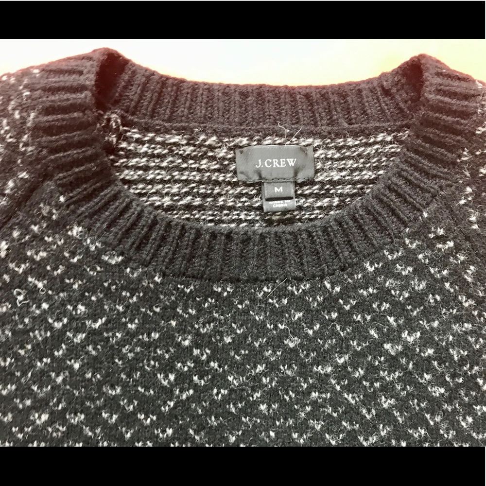 men’s J.Crew Lambswool bird’s eye sweater, Sz-M